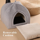 KASENTEX Cat Bed for Indoor Cats, 2-in-1 Cat House Pet Bed, KVC2207 - Gray - Like New
