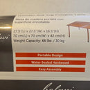 BELAVI WOODEN ROLL TOP PORTABLE TABLE, 27.5" L X 27.5" W X - Scratch & Dent