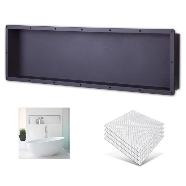 UNI-GREEN LARGE RECTANGLE SHOWER NICHE 14"x50"(INSIDE 12" x 48") - BLACK - Like New