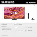 SAMSUNG 75-INCH NEO QLED 4K QN90F SERIES MINI SMART TV QN75QN90FAFXZA - BLACK - Like New