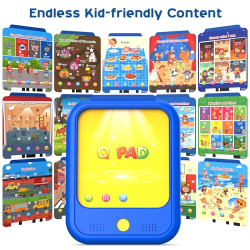 QIAOJOY KIDS LEARNING TABLET EDUCATIONAL LEARNING PAD FOR TODDLERS - BLUE - Like New