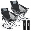 SunnyFeel 2-Pack Rocking Camping Chair with Headrest Heavy Duty 500LBS - Like New