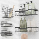 CLARA CLARK SHOWER CADDY ADHESIVE ORGANIZER, RUSTPROOF STAINLESS STEEL - GREY - Like New
