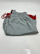 JUMP START MEN'S LIGHTWEIGHT MOISTURE WICKING MESH SHORTS - SIZE: L - SLIVER/RED - Brand New