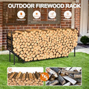 EBENEZE 5.9FT FIREWOOD RACK HOLDER OUTDOOR INDOOR HEAVY DUTY METAL - BLACK - Like New