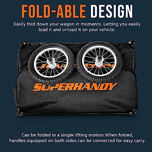 SuperHandy Foldable Wagon - Lightweight, 155 lbs Capacity GUT157 Like New