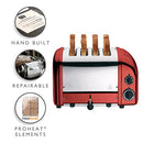 D4VMHA HAND BUILT APPLE CANDY RED DUALIT CLASSIC 4 SLICE NEWGEN TOASTER - Like New
