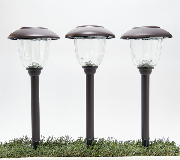 ENERGIZER 8-PIECE SOLAR LANDSCAPE LIGHT SET, 10232-8-12BZ - BRONZE Like New