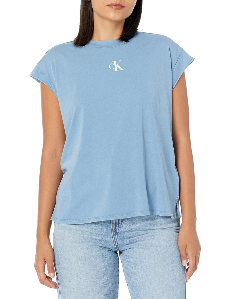 CJ2T3529 Calvin Klein Jeans Minimal Logo Short Sleeve Tee Shirt, XL - StormyBlue - Brand New