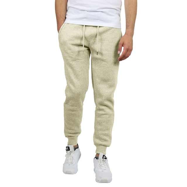 GALAXY BY HARVIC MEN'S SLIM FIT JOGGER PANTS - SIZE: MEN XL - HEATHER OATMEAL - Brand New