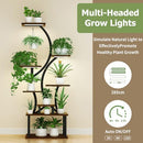 RICHMEN 8-TIERED PLANT STAND S SHAPE WITH GROW LIGHTS HJ-2418 - BLACK - Like New