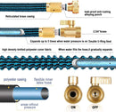KNOIKOS EXPANDABLE GARDEN HOSE 50FT WITH 10 FUNCTION NOZZLE - BLUE/BLACK - Like New