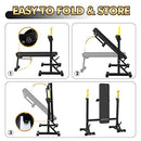 CANPA Olympic Weight Bench Squat Rack Workout Bench Adjustable Barbell - Black - Like New