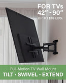 SANUS PREMIUM FULL MOTION TV MOUNT FOR 42"-90" TVS - STURDY & SMOOTH EXTENSION - Like New