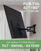 SANUS PREMIUM FULL MOTION TV MOUNT FOR 42"-90" TVS - STURDY & SMOOTH EXTENSION - Like New