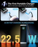 KEOLL PORTABLE CHARGER 40000MAH BUILT-IN USB-C CABLE, 22.5W Fast 1 PACK - BLACK - Like New