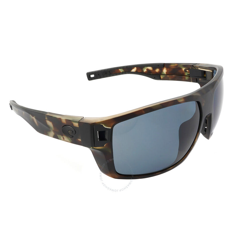 Costa Del Mar Men's Diego Rectangular Sunglasses -Wetlands/Grey Polarized 62 mm Like New