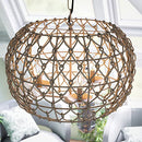 Kenroy Home 92072TN Torus Rustic Woven Pendant Light Fixture, Tan - Like New