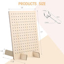 2 Pack Wooden Pegboard Display Stand, Retail Rack, 17 x 13 - Bamboo/Grocery - Like New
