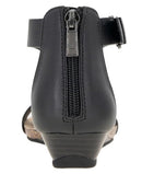 RL06494SY KENNETH COLE REACTION WOMEN'S GREAT GAL T-STRAP WEDGE - SIZE 6 - BLACK - Brand New