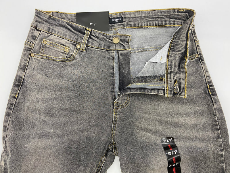 BLU ROCK MEN'S FLEX STRETCH SLIM FIT STRAIGHT JEANS - SIZE: MEN 30X31 - GRAY - Brand New