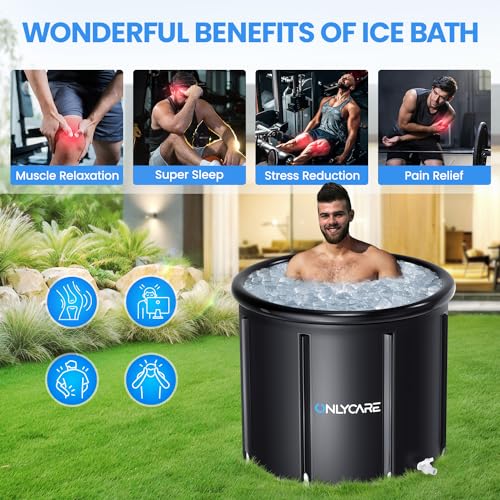 ONLYCARE ICE BATH TUB FOR ATHLETES - UPGRADE XXL 135 GAL COLD PLUNGE TUB -BLACK - Like New