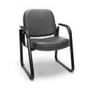 OFM Vinyl Curved Padded Back Guest Chair with Arms B0018K4RO6 - Charcoal - Brand New