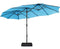 YAHEETECH 15 FT TRIPLE-SIZE PATIO UMBRELLA W/BASE INCLUDE - SLY BLUE - Like New