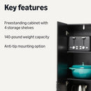 Amazon Basics Storage Cabinet for Kitchen Pantry, Black - Like New
