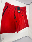 JUMP START MEN'S PERFORMANCE TRAINING SHORTS ZIPPER POCKETS - SIZE: MEN M - RED - Brand New