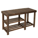 ECOMEX Shoe Rack Bench, Laundry Basket, 3-Tier Sturdy Organizer - Brown - Brand New