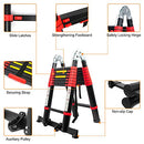 BEETRO 16.5ft Aluminum Telescoping Ladder with Wheels Easy Carry A Type Portable - Like New