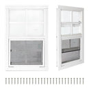 COLORPAPA 2 Pack Shed Chicken Coop Windows, 24" x 27" - White - Brand New