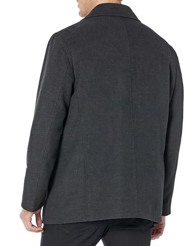 132962 Ben Sherman Men's Boris Classic Double Breasted Peacoat Charcoal L - Brand New