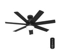 HUNTER BRAZOS 52 IN. 7 BLADE ENERGY STAR CEILING FAN LED LIGHT KIT - MATTE BLACK - Like New