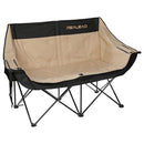 REALEAD DOUBLE CAMPING CHAIR HEAVY DUTY CAMPING COUCH SUPPORT 650 LBS - BEIGE - Like New