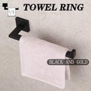 GERZWY MODERN BLACK TOWEL HOLDER SUS304 STAINLESS STEEL CONTEMPORARY IG1806-BK - Like New