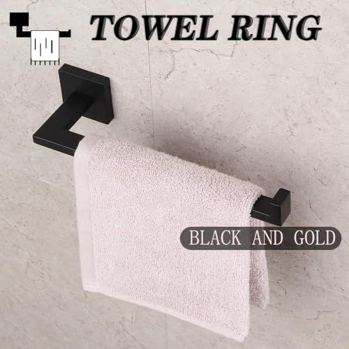 GERZWY MODERN BLACK TOWEL HOLDER SUS304 STAINLESS STEEL CONTEMPORARY IG1806-BK - Like New