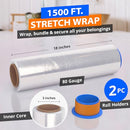 4 Rolls x 18" x 1500 Feet x 80 Gauge Clear Commercial Grade,B0BV7L9FW9 - NEW - Brand New