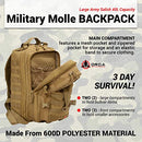 Orca Tactical Backpack - Large 40L - 3 Day Survival Bag - Brand New
