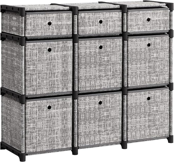 SONGMICS 9-CUBE DRAWER ORGANISER STORAGE UNIT 9 STORAGE BOXES - - Scratch & Dent