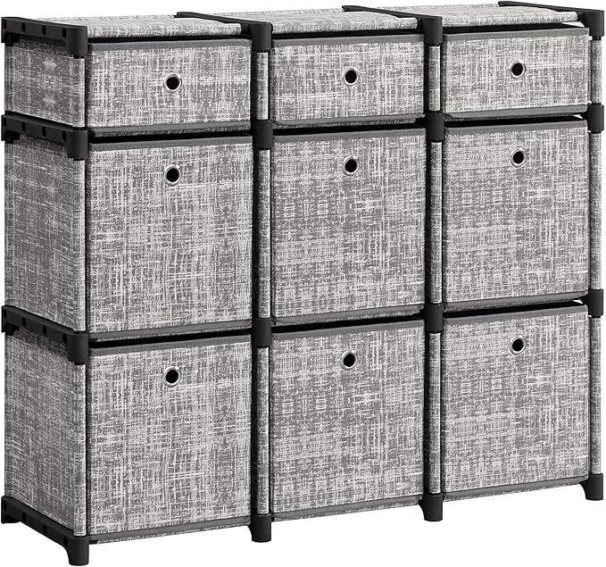 SONGMICS 9-CUBE DRAWER ORGANISER STORAGE UNIT 9 STORAGE BOXES - - Scratch & Dent