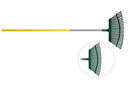 Arcadius Garden 25 Fixed Tine Leaf Rake and Tines Leaf Rake, 48" Aluminum Handle - Like New
