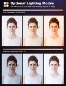 PILITA 60 LED SELFIE LIGHT, 3 COLOR TEMPERATURES, CL-V11SE - BLACK - Like New