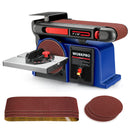 WORKPRO BELT DISC SANDER VERTICAL 4" X 36" 6" DISC SANDPAPERS W125074AE - BLUE - Like New