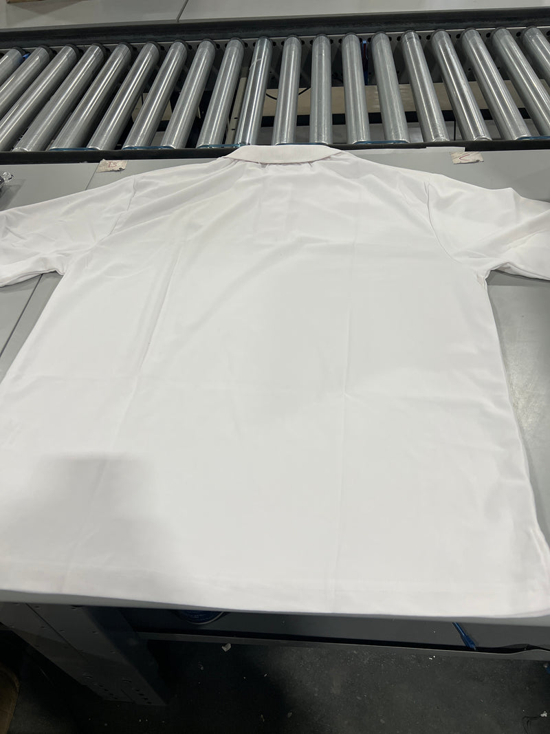 TIGER WOLF 3 BUTTON POLO SHIRT - SIZE: MEN XL - WHITE - Like New