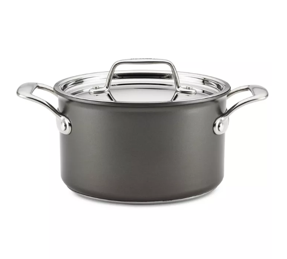 Breville Thermal Pro Hard-Anodized Non-Stick 4-Qt. Saucepot & Lid - Gray Like New