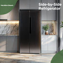 HAMILTON BEACH 15.6 CU. FT. SIDE BY SIDE STAINLESS REFRIGERATOR FREESTANDING - Brand New