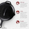 Cuisinel Cast Iron Skillet Lid 10" Pre-Seasoned Covered Frying Pan Set - BLACK Like New