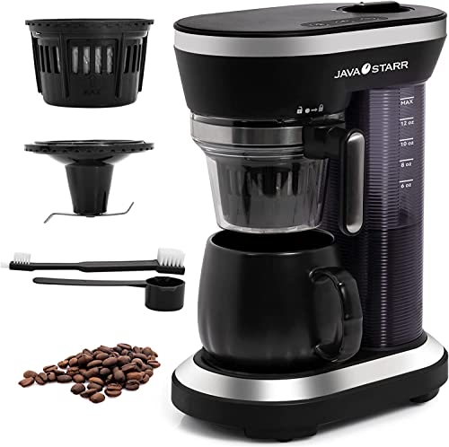 JAVASTARR COFFEE MAKER COFFEE GRINDER AND MAKER ALL IN ONE BH9008G - BLACK - Like New